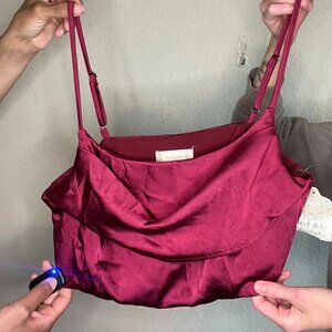 Altar'd state burgundy cowl neck crop